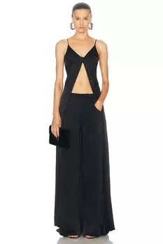 Атласное платье-комбинация David Koma, черный