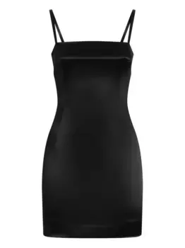 Атласное платье-комбинация DOLCE & GABBANA, черный