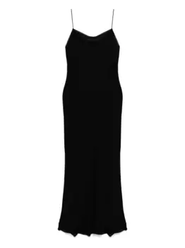 Атласное платье-комбинация макси TOTEME, черный