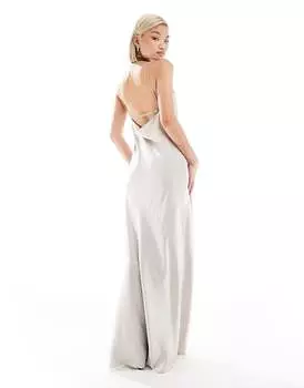 Атласное платье-комбинация миди Weekday Lava с каменными швами