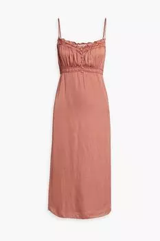 Атласное платье-комбинация миди Yanis с пуговицами BA&SH, античная роза
