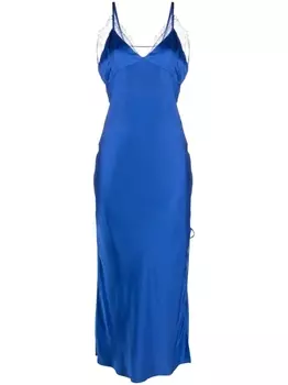 Атласное платье-комбинация Patrizia Pepe, синий