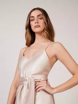 Атласное платье-комбинация Rewriting Brooklyn, цвет шампанского