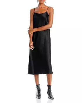 Атласное платье-комбинация Vince, черный