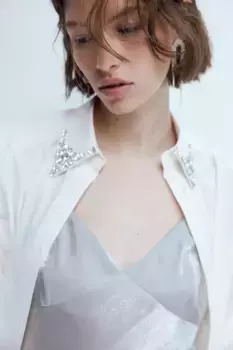Атласное платье комбинезонного типа H&M, серый