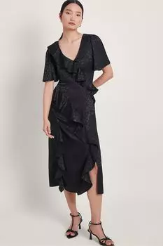 Атласное платье луны Monsoon, черный