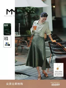 Атласное платье Mai Meng, синий