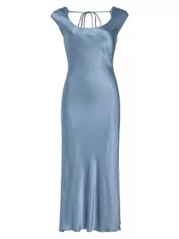 Атласное платье Makena с косым вырезом ASTR The Label, синий