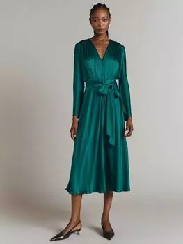 Атласное платье мэрил Ghost, цвет Emerald Sea