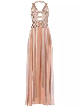 Атласное платье макси Alberta Ferretti, розовый