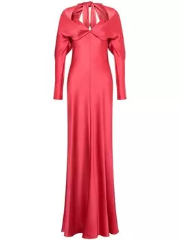 Атласное платье макси Alberta Ferretti, розовый