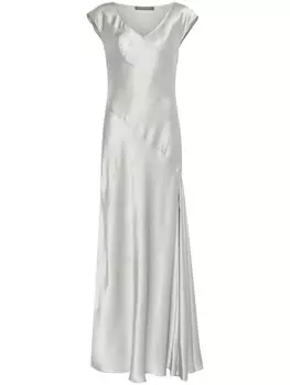 Атласное платье макси Alberta Ferretti, серый