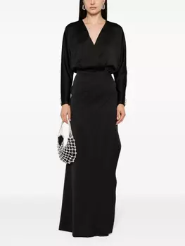 Атласное платье макси Genny, черный