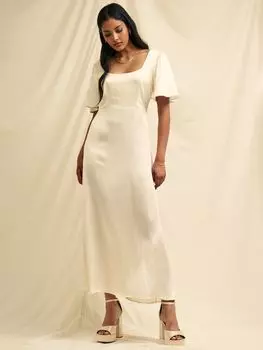 Атласное платье макси Nothing's Child Becca, кремовое