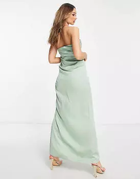 Атласное платье макси с драпированным лифом ASOS DESIGN