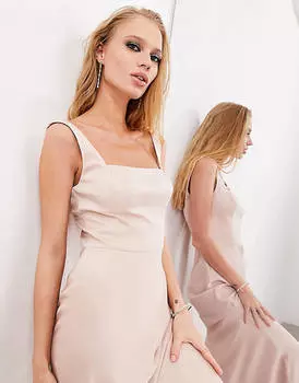 Атласное платье макси с квадратным вырезом ASOS EDITION