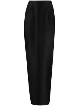 Атласное платье макси со сборками Cristina Savulescu, черный