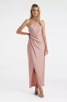 Атласное платье Melissa на одно плечо Forever New, розовый