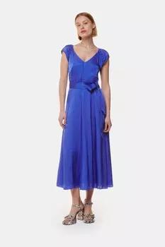 Атласное платье миди Aria Whistles, синий
