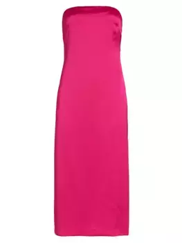 Атласное платье миди без бретелек Lisa Ramy Brook, цвет paradise pink