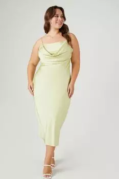 Атласное платье миди больших размеров с капюшоном Forever 21