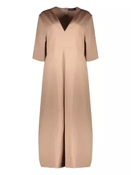 Атласное платье миди Fabiana Filippi, коричневый