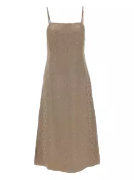 Атласное платье миди FENDI, серый