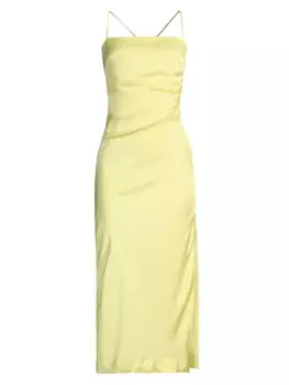 Атласное платье-миди Irena Bardot, цвет sunshine