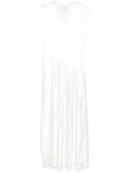 Атласное платье миди JIL SANDER, белый