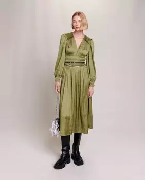 Атласное платье миди Maje