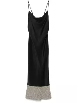 Атласное платье миди Nanushka, черный
