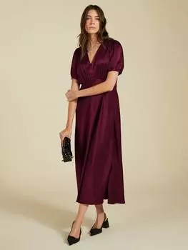 Атласное платье миди от кэти Baukjen, бордовый