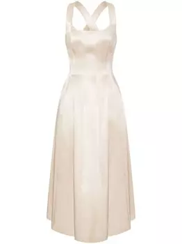 Атласное платье миди Philosophy Di Lorenzo Serafini, нейтральный цвет