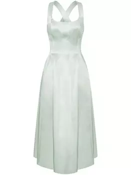 Атласное платье миди Philosophy Di Lorenzo Serafini, зеленый