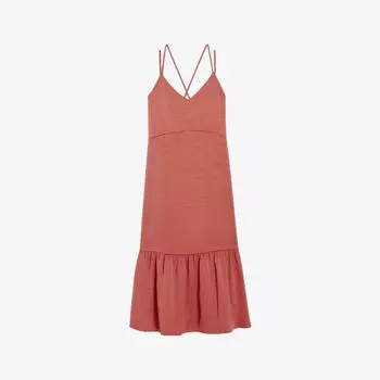 Атласное платье миди Roya с двойными плетеными бретелями Claudie Pierlot, цвет naturels