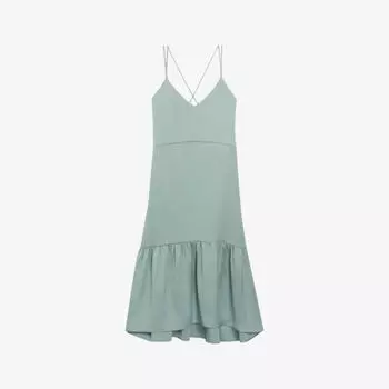 Атласное платье миди roya с оборками Claudie Pierlot, цвет verts