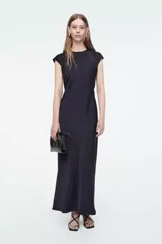 Атласное платье миди с завязками Cos, синий