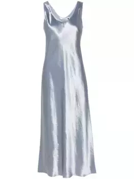 Атласное платье миди Talete MAX MARA, синий