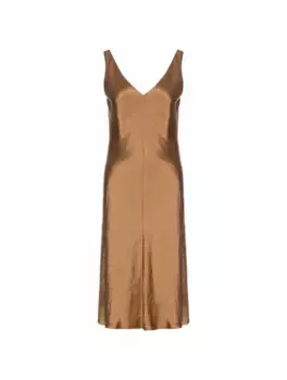 Атласное платье миди Vince, коричневый