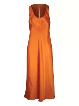 Атласное платье миди Vince, оранжевый