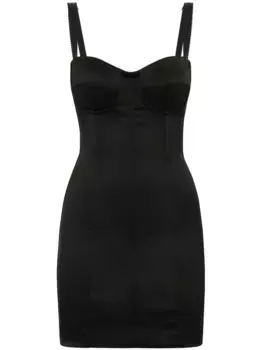 Атласное платье мини DOLCE & GABBANA, черный