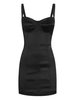 Атласное платье мини DOLCE & GABBANA, черный