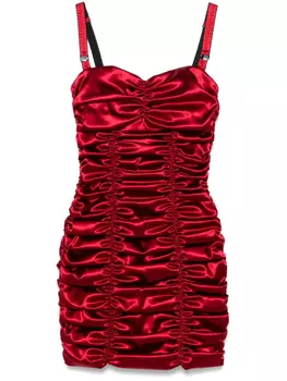 Атласное платье мини с драпировкой Dolce & Gabbana, красный