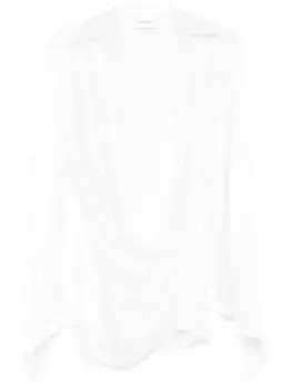 Атласное платье мини с запахом Mnot, белый