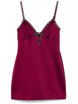 Атласное платье мини Self-Portrait, красный