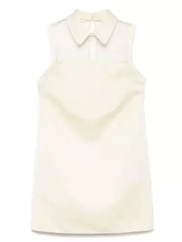 Атласное платье мини со стразами Elisabetta Franchi, желтый