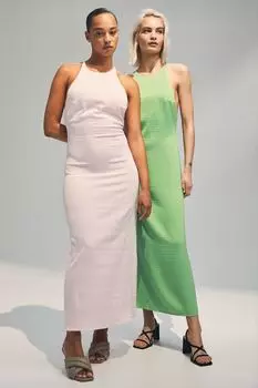 Атласное платье на бретелях H&amp;M, светло-зеленый