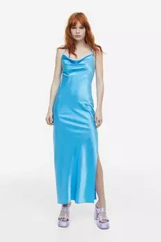 Атласное платье на бретелях H&M