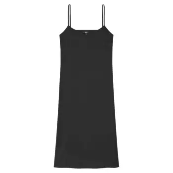 Атласное платье на бретелях Uniqlo, черный