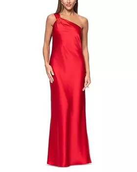 Атласное платье на одно плечо AQUA, красный